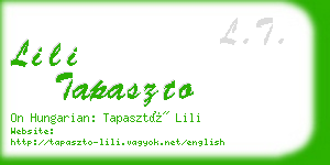 lili tapaszto business card